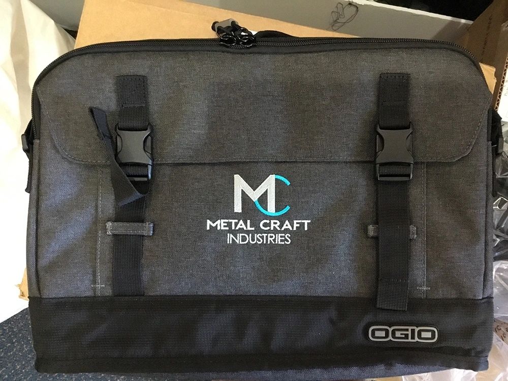 Embroidered OGIO messenger bag — Metal Craft Industries