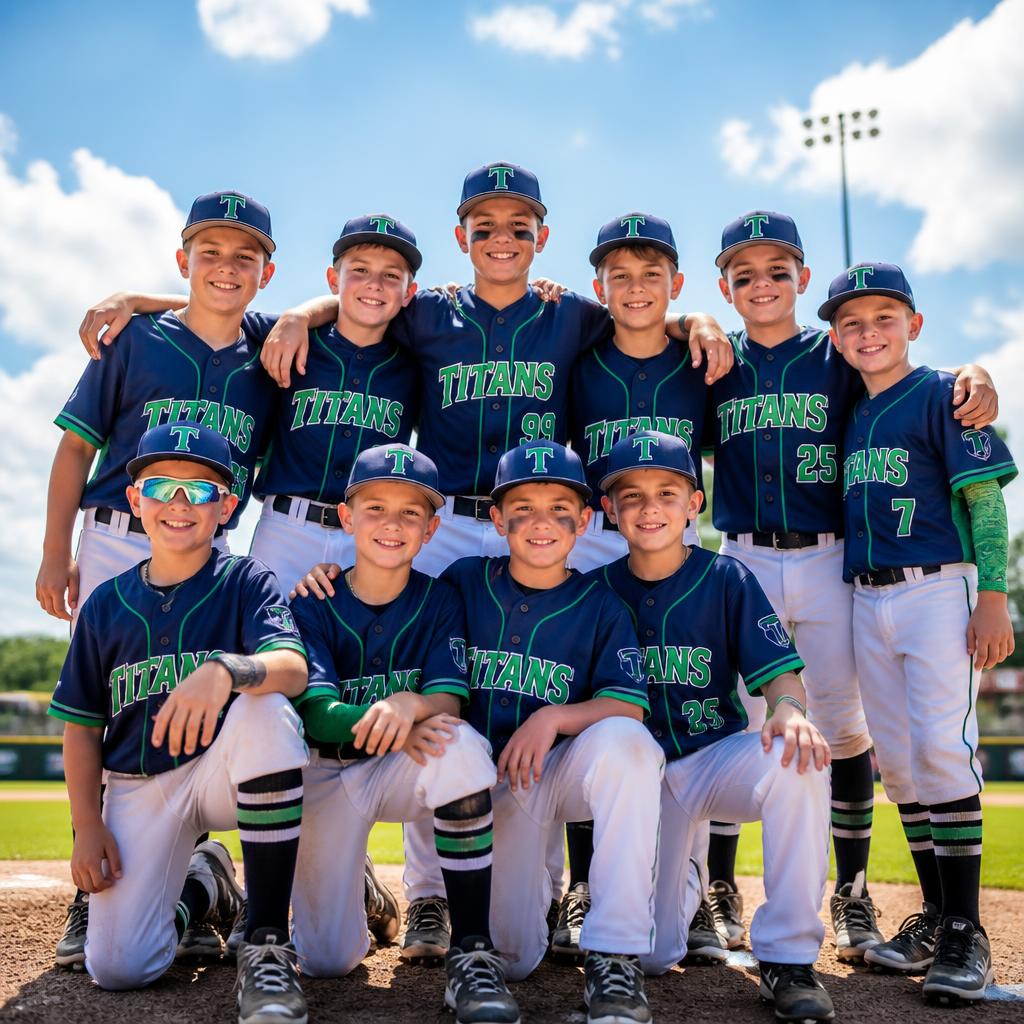 Youth sports team wearing matching custom screen printed jerseys from Grocott Ink & Thread in Hartford, SD