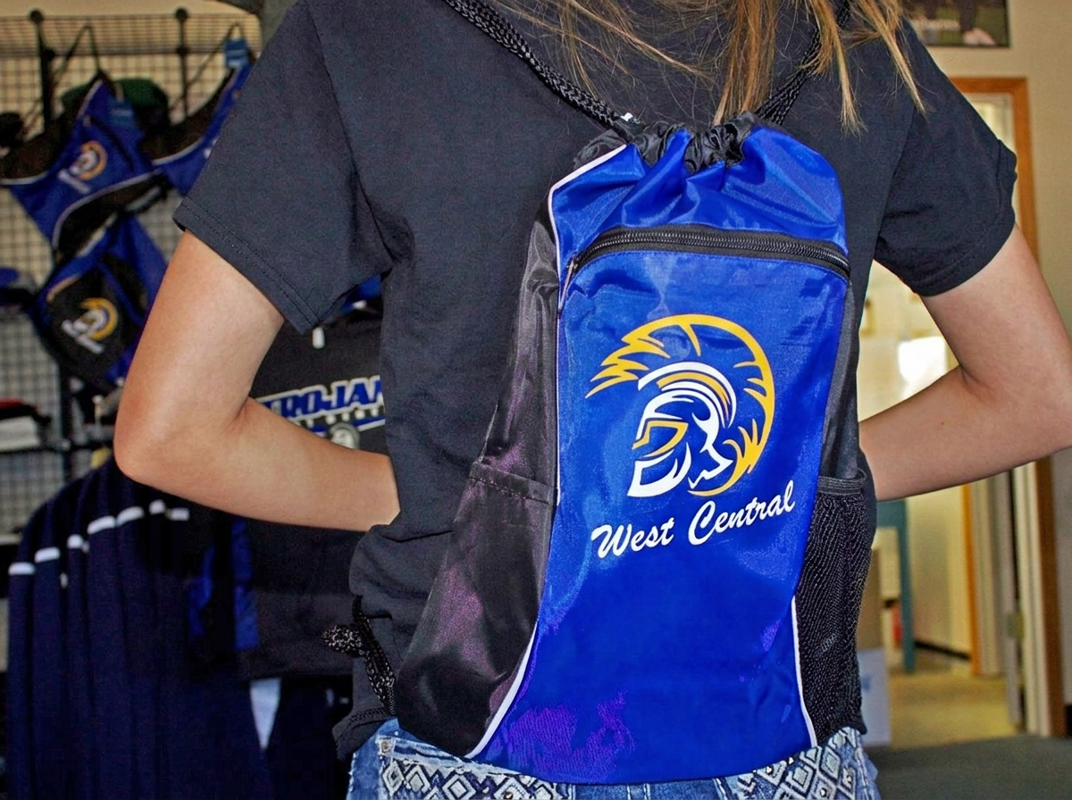 In-store spirit wear display — custom apparel by Grocott Ink & Thread, Hartford SD